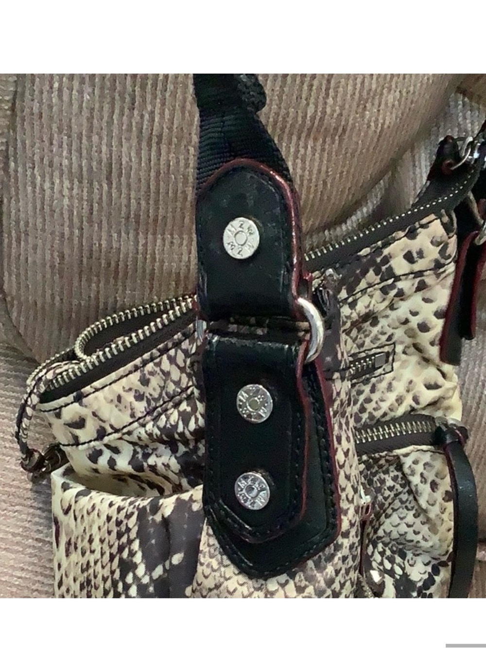 NWOT MZ Wallace  MIA Snake-Print Crossbody Bag in Beige and Black - Picture 8 of 16